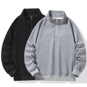 large size <b>Sweatshirt</b> <b>Men</b> <b>Half</b> Turtleneck <b>Zip</b>-up Long Sleeve Pullover Male Loose Fit Spring Autumn Large Plus - Product Image 4