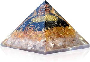 Venta al por mayor de turmalina negra natural, citrino, piedras preciosas de cuarzo transparentes, pirámide de orgón para triple protección de la salud para Navidad - Product Image 3