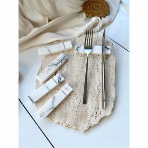 Repose-couverts hexagonal moderne en marbre, support de luxe pour couteaux et fourchettes, organisateur de vaisselle décoratif pour restaurants et hôtels - Product Image 6