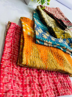 Ensemble de serviettes en tissu Kantha brodé à la main, multicolores, en coton, pour la table, la cuisine, la décoration, réutilisables, pour les fêtes, pour la maison