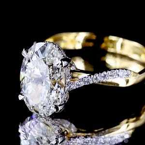 สินค้ามาแรงแหวนเพชรมอยส์ซอไนต์ธรรมชาติ14K สีทองเข้มแหวนปาร์ตี้คลาสสิกดีไซน์เรียบง่ายรุ่นลิมิเต็ดเครื่องประดับหรูหรา zubeda - Product Image 4