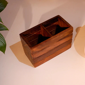 Cubiertos y servilleteros de madera elegantes para ajustes de mesa elegantes Cubiertos de madera Premium y organizador de servilletas para comedores - Product Image 3