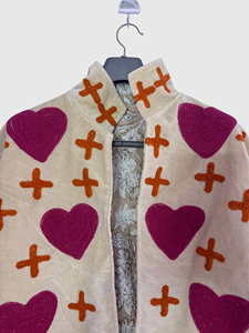 Veste matelassée à col mandarin brodée à la main avec des motifs floraux, manches longues, taille plus, vêtements de printemps pour femmes, style bohème en velours - Product Image 6
