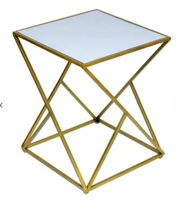 Living Room Rectangular Modern Design METAL WAVE Eco-Friendly Durable Easy Clean Metal <b>Side</b> <b>Tables</b> Metal Legs <b>Glass</b> <b>Table</b> Top - Product Image 1