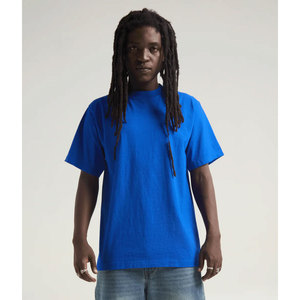 Camiseta de cuello redondo de algodón de corte regular Camiseta de manga corta suelta de algodón de talla grande para hombre - Product Image 1