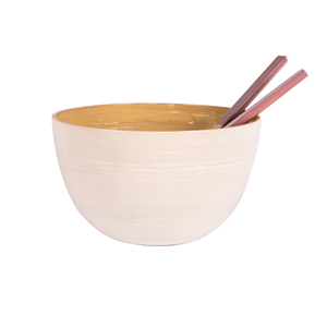 Cuenco de laca de color pastel más vendido, cuenco de bambú hilado para servir con juegos de cucharas, cuenco de utensilios de cocina al por mayor de Vietnam - Product Image 5