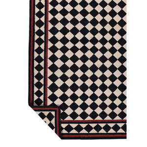 พรมขนสัตว์ลายเรขาคณิตอัลฮัมบรา สีเทา-ดำ ทอแบบเรียบ สำหรับบ้าน รูปทรงสี่เหลี่ยมผืนผ้า ลายทาง สำหรับห้องโถง ห้องนอน ห้องนั่งเล่น - Product Image 5