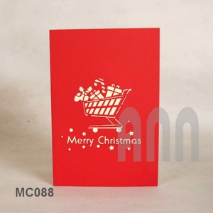 Custom 3D Pop up Santa Trolley Greeting <b>Cards</b> Christmas Thank You <b>Card</b> <b>Printer</b> Made in Vietnam Paper Material - Product Image 2