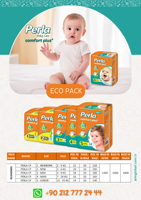 Couches jetables unisexe No.3 Midi Perla pour bébé avec surface en coton, super absorbantes et anti-fuites, 22-32 lbs, pour garçons et filles
