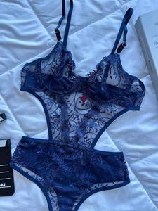 Conjunto de Body de Encaje Rojo para Mujer, Lencería Sexy Transparente con Bordado, Ropa Interior de Dos Piezas, Hecho en Turquía, Personalización al por Mayor - Product Image 2