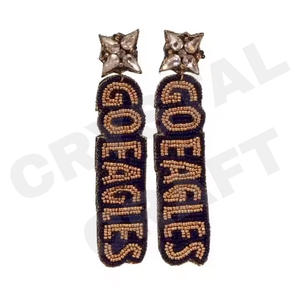 Pendientes Vintage Geaux con Cuentas para Mujer, Color Naranja, Blanco, Azul, Patriótico, Boda o Día DE LOS Caídos - Product Image 3