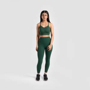Leggings Verts Radient Slim Fit à Motif Tie-Dye en Nylon Spandex, Pantalon de Yoga avec Logo Strass, Taille Push-up, Tricoté au Pakistan, Taille 3XL - Product Image 4