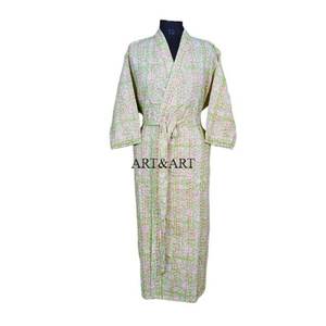 Túnica Kimono Acolchada Kantha con Estampado Floral para Mujer, Ropa de Dormir Suave para Spa y Baño, para Primavera, Chaqueta para Damas de Honor - Product Image 1