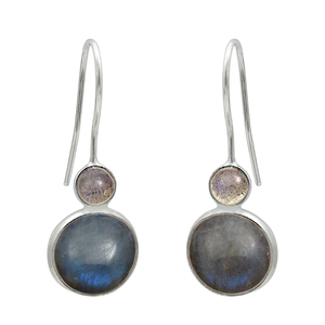 Pendientes de gancho clásicos de piedras preciosas de labradorita Natural de Plata de Ley 925 de diseño de gama alta de lujo para mujer y niñas joyería Bohemia - Product Image 2