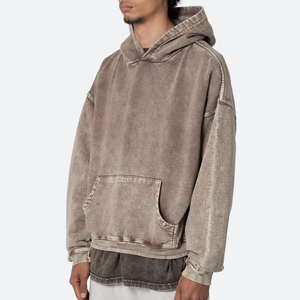 Custom Men's Winter Hoodies Drop Shoulder Functional Pockets Casual Pullover Oversize Hooded Sweatshirts Heavyweight 100% Cotton - Product Image 5
