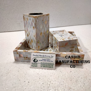 Vente d'usine nouveau Design rond nacre plateau de service Mobkhar MOP coffret perle de bois incrusté pour un usage domestique et cadeaux du Ramadan - Product Image 3