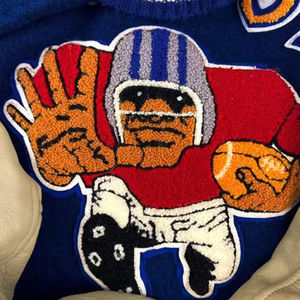 Vintage University <b>Jackets</b> Custom <b>White</b> Men's Sportswear Unisex Button Print Logo Fleece Embroidered Lettermen <b>Jacket</b> Wholesale - Product Image 3