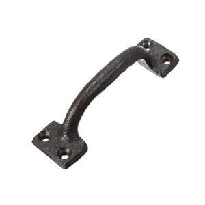 Poignée de porte coulissante en fonte rustique noire, poignée de porte en métal vintage robuste pour porte de garage antique. - Product Image 6