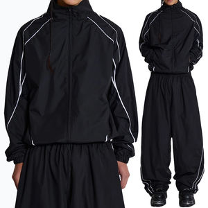 เสื้อแจ็คเก็ตมีซิปสะท้อนแสงสไตล์สตรีทแวร์เสื้อกันลมออกแบบโลโก้ได้ตามต้องการ - Product Image 1