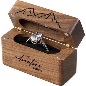 Boîte à bagues de mariage de haute qualité boîte à bagues en bois pour proposition boîte de rangement à bagues rustique faite à la main de l'exportateur indien - Product Image 5