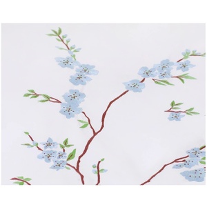 Thêu Hoa Đào Thiết Kế Tấm Phẳng Chất Lượng Cao Trắng Cotton Bed <span class=keywords><strong>Sheets</strong></span> Thêu Bộ Đồ Giường Và Vỏ Gối - Product Image 4