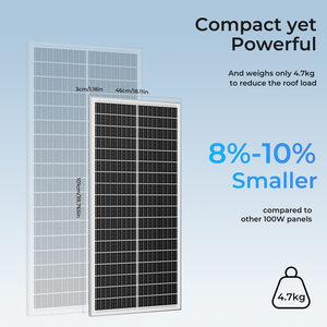Panneau solaire monocristallin demi-cellule Rvpozwer 100W pour usage domestique, stockage d'énergie solaire, efficacité de 22%, garantie de 25 ans - Product Image 5