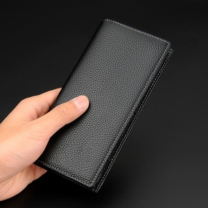 Cartera larga para hombre al por mayor duradera delgada Crazy Horse cuero tarjetero moda negocios pasaporte plegable con bolsillo para efectivo - Product Image 6