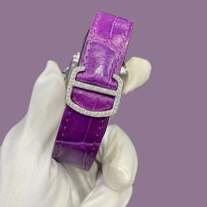 Reloj de Lujo de Alta Calidad con Diamantes Moissanite VVS, Estilo Hip Hop, Esfera Morada Completamente Adornada, Correa de Goma Morada - Product Image 5