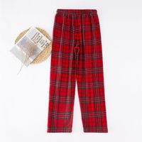 Pantalon de pyjama décontracté en flanelle à carreaux personnalisé pour homme, vêtement de nuit en toile 100 % coton, écologique et respirant, vente en gros