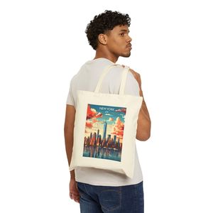 Customizable Eco Friendly Heavy Duty Classic Cotton Canvas Tote Bags with Country Theme Print Accessories Holder - Product Image 3