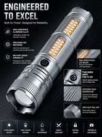 Lampe torche tactique solaire LED puissante à longue portée pour les aventures en plein air et les situations d'urgence