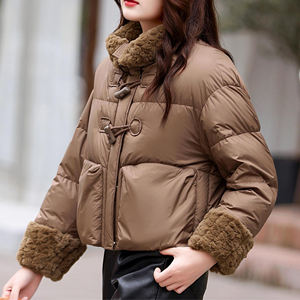 แจ็กเก็ตขน100% พองสำหรับผู้หญิงแจ็กเก็ตขนปุยผ้าสแปนเด็กซ์ทำจากโพลีเอสเตอร์ขนเฟอร์เทียม - Product Image 2