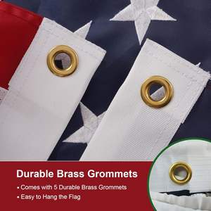 Bandera Americana de Lujo USA TOP FLAGSINC, 30x60 pies, para Exteriores, de Nailon Resistente, Estrellas Bordadas, con Cuerdas y Doble Costura - Product Image 3