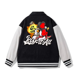 Custom Logo <b>Men's</b> Polyester/Cotton Hooded Winter Eco-Friendly Windproof Letterman Baseball <b>Jacket</b> - Product Image 2