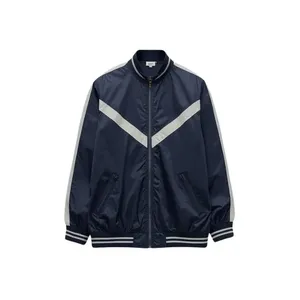 Men’s Navy Blue Retro Nylon Tracksuit with Jacket & <b>Pants</b> - Product Image 2