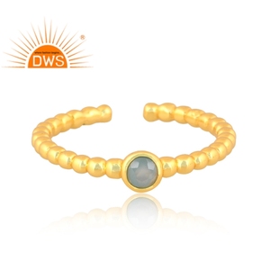 Diseño hecho a mano de plata esterlina Aqua Calcedonia piedra preciosa anillo apilable joyería para mujer regalo para ella - Product Image 2