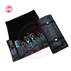 อุปกรณ์สำหรับร้านทำผมม้วนกระเป๋าใส่ของ | กรรไกรตัดผมทำจากหนังแท้หวีอุปกรณ์ตัดและม้วนเก็บอุปกรณ์สำหรับร้านทำผม - Product Image 1