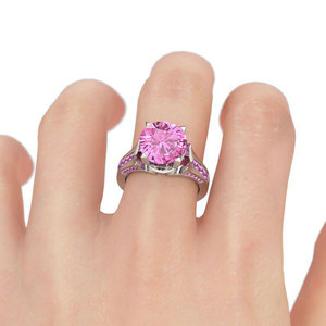 Anillo de Compromiso de Plata de Ley con Corte Redondo de Flor de Diamante Jeulia - Product Image 4