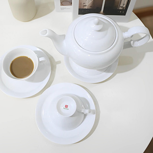 Jasmine Porcelain Serving Set Luxury <b>Ceramic</b> Tea Gift Set with European Minimalist Design for Events Hospitality Wholesale - Product Image 2