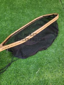 Filet d'atterrissage de pêche à la mouche en plein air Filet à truite Cadre en bois avec filet en caoutchouc Filet coulé à la main Thor Filet de pêche à la truite - Product Image 6