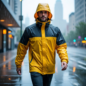 Chaquetas cortavientos con capucha para hombre, abrigos cortavientos informales para deportes al aire libre, chaquetas de lluvia impermeables para senderismo para hombre - Product Image 6