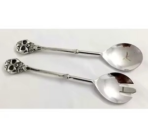 Mango de cuerno sólido con mango pulido y acero inoxidable con juego de servidor de ensalada plateado con producto de la mejor calidad - Product Image 6