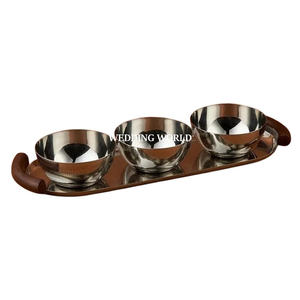 Bol à chocolat en acier inoxydable poli miroir avec plateau de haute qualité, nouveau bol à chocolat fait main et design en gros - Product Image 1