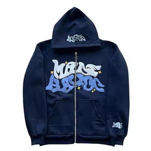 เสื้อฮู้ดผ้าคอตตอนรุ่น100% สำหรับผู้ชายเสื้อฮู้ดผ้าฟลีซพิมพ์ลายพัฟสำหรับฤดูหนาวโลโก้ออกแบบได้ตามต้องการสไตล์สตรีทแวร์เนื้อแข็ง - Product Image 4