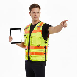 Gilet de sécurité réfléchissant haute visibilité sur mesure sans manches pour travaux de construction routière, vêtements de travail pour la sécurité et l'usage industriel - Product Image 5