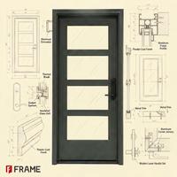 Porte à battant extérieur en aluminium, design gain de place, joint d'étanchéité par compression résistant aux intempéries, idéale pour les balcons étroits