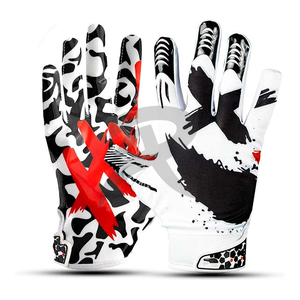 Hot Selling Adult Youth Outdoor Sport American <b>Football</b> Receiver Gloves Custom Silicone Grip Secure Catch And High Performance - Product Image 2