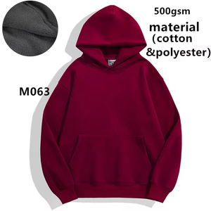 Heavyweight High quality Men blank No <b>string</b> Hoodies fashion cotton drop shoulder pullover Hoodies sweatshirts - Product Image 2