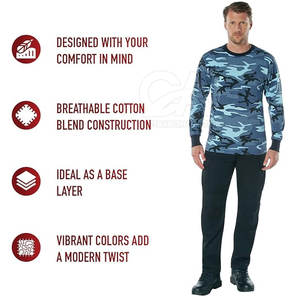 Venta al por mayor personalizado manga larga hombres Top pulóver térmico cuello redondo de alta calidad camuflaje sudadera en Stock - Product Image 5