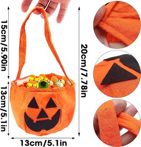 <b>Halloween</b> Trick or Treat Bucket <b>Halloween</b> Pumpkin Candy Basket Buckets Reusable Goody <b>Bags</b> for Kids <b>Halloween</b> <b>Party</b> Supplies OEM - Product Image 2
